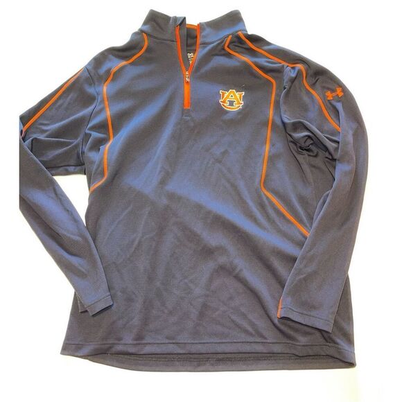 Auburn Tigers‎ Under Armour 1/4 Zip Mens XL Navy Blue Loose Pullover Jacket A30 - Picture 1 of 7